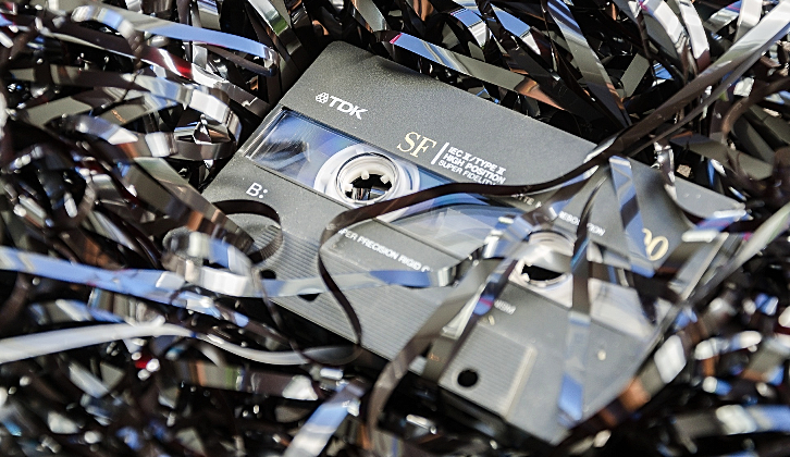 Photo of a cassette tape illustrating planned obsolescence