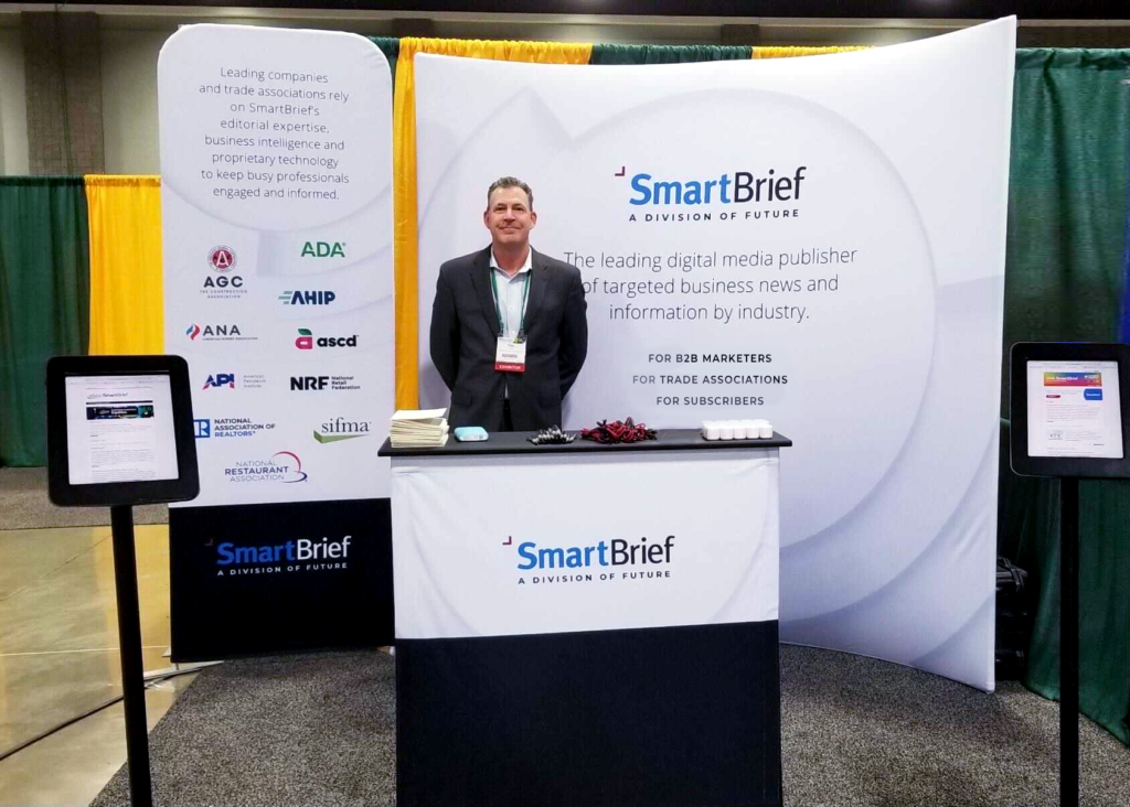SmartBrief booth at the MM&C conference