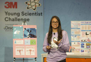 Samaira Mehta giving her presentation at the 3M Young Scientist Challenge 2022