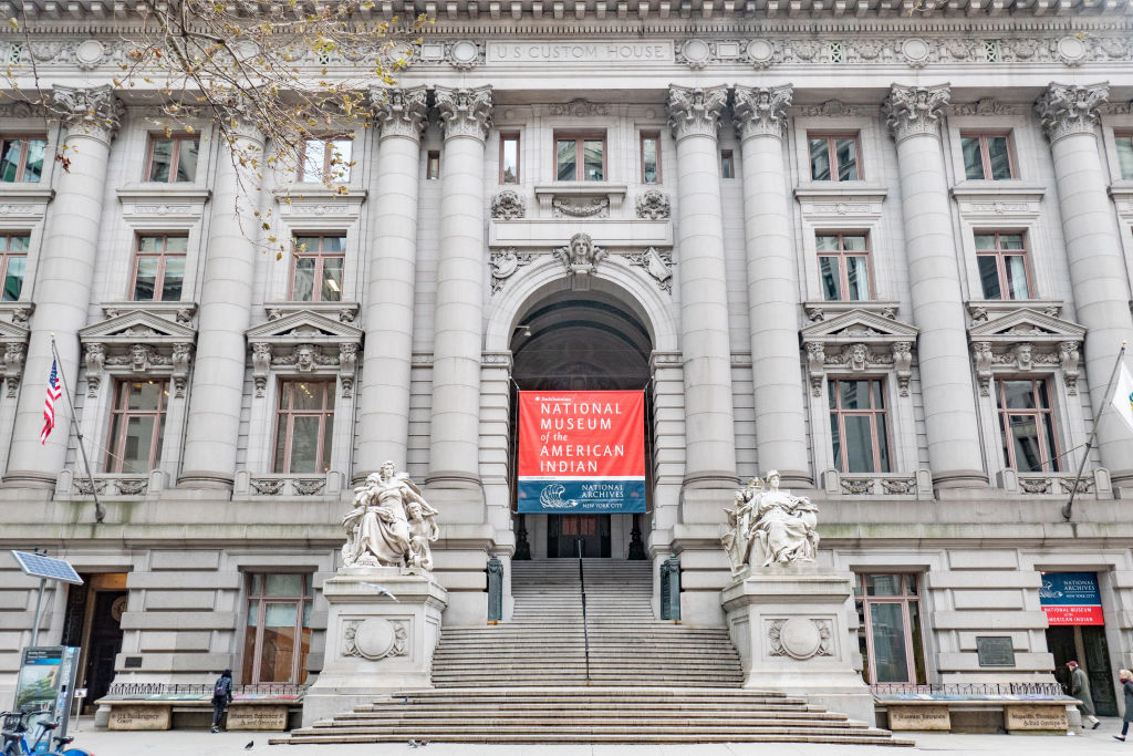 The National Museum of the American Indian, a Smithsonian Institution, is dedicated to the life, languages, literature, history and arts of the Native Americans of the Western Hemisphere. The National Museum of the American Indian is located within the historic Alexander Hamilton U.S. Custom House in Manhattan, New York City, USA on 17 November 2019. (Photo by Nicolas Economou/NurPhoto/Getty Images)