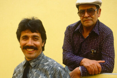 EAST LOS ANGELES, CA - 1988: Actor Edward James Olmos (left) poses with East Los Angeles High School teacher Jaime Escalante during a 1988 East Los Angeles, California, photo portrait session. Olmos won an Academy Award nomination for his portrayl of Escalante in the movie "Stand And Deliver." (Photo by George Rose/Getty Images) for article on comparison among teachers