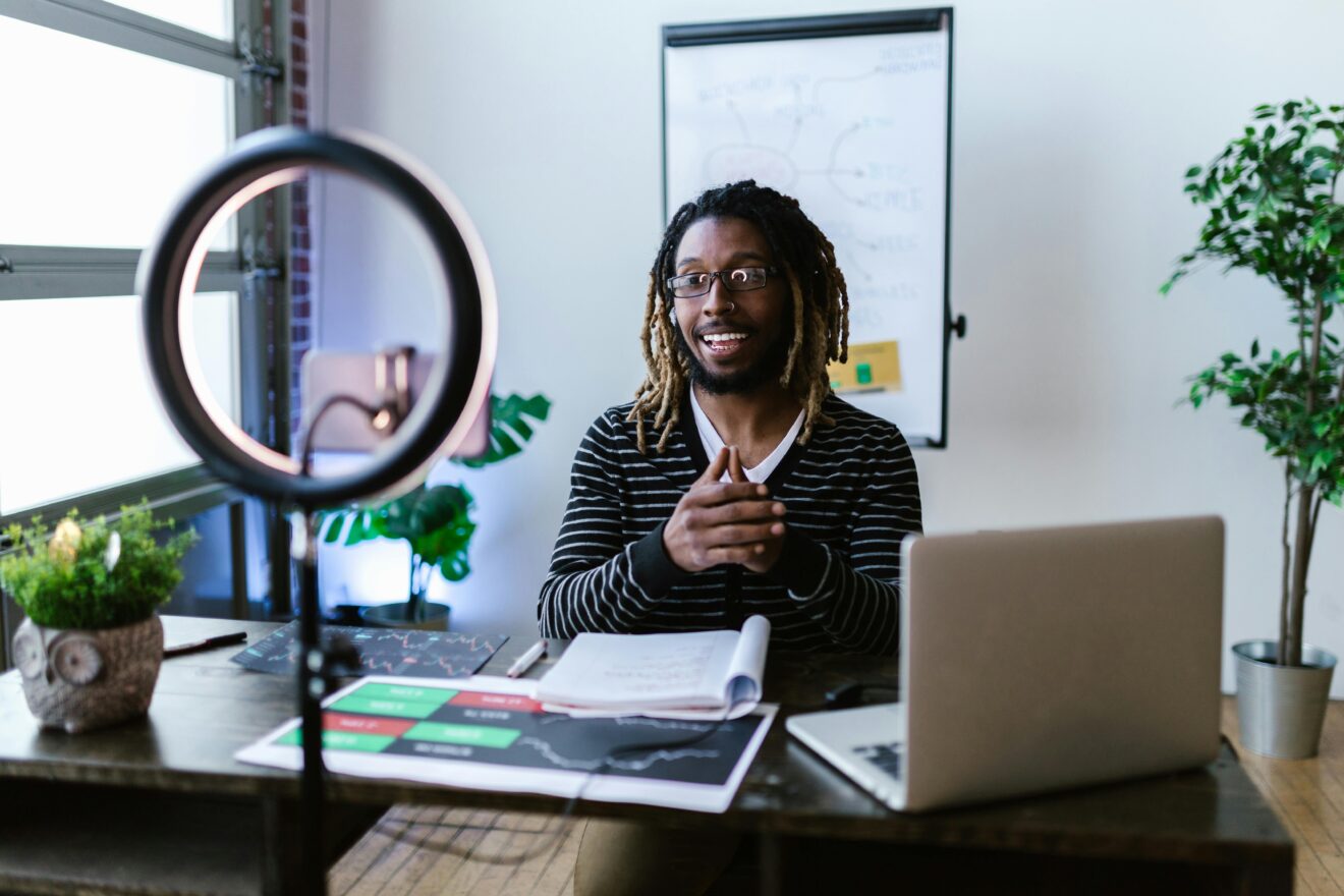 3 emerging influencer trends that marketers should watch, by Adam Rossow of Group RFZ. Image is of a man with Dreadlocks Streaming for a Blog