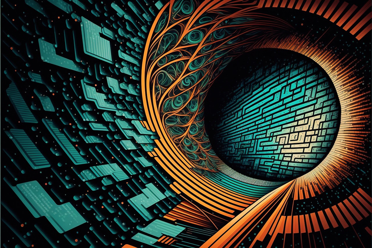 Abstract image of big data and AI.