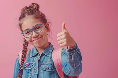 A student giving a thumbs up