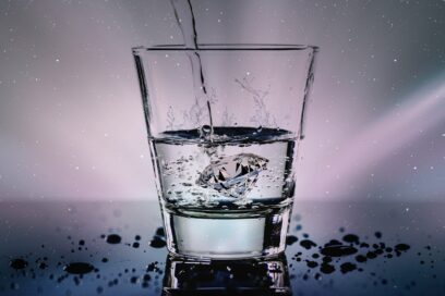 A glass of water