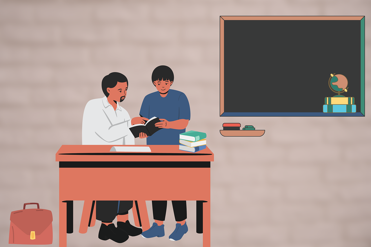 A teacher and student