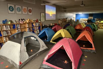 Reading campground at David Crockett Elementary, Weatherford, Texas