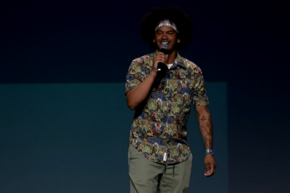 Mychal Threets on stage at ISTELive 26.