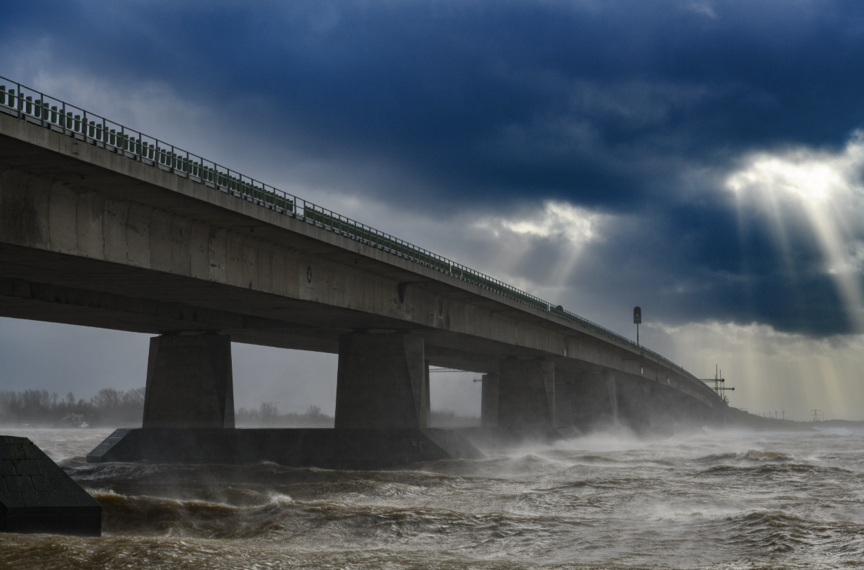 bridge in a storm